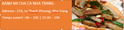 Banh Mi Cha Ca (sandwich avec boulette de poisson)